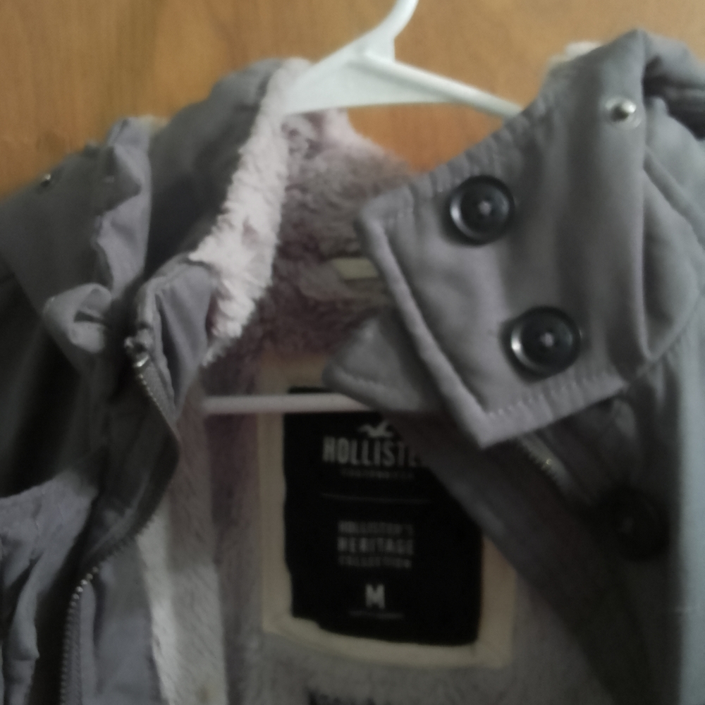 Hollister Men's Charcoal Field Jacket Size Medium (21" X 33" - Picture 10 of 13